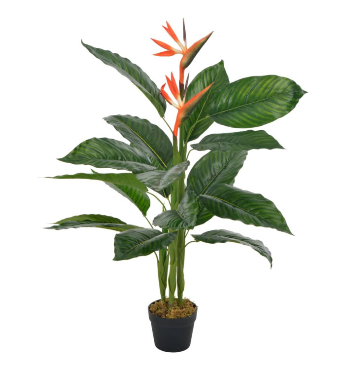 Plante artificielle Strelitzia avec pot Rouge 100 cm | Mobilier & Déco