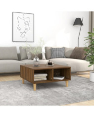 Table basse chêne marron 60x60x30 cm bois d'ingénierie | Mobilier & Déco