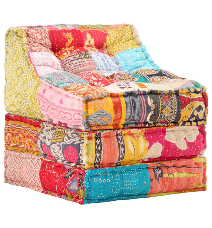 Pouf modulaire Patchwork Tissu | Mobilier & Déco