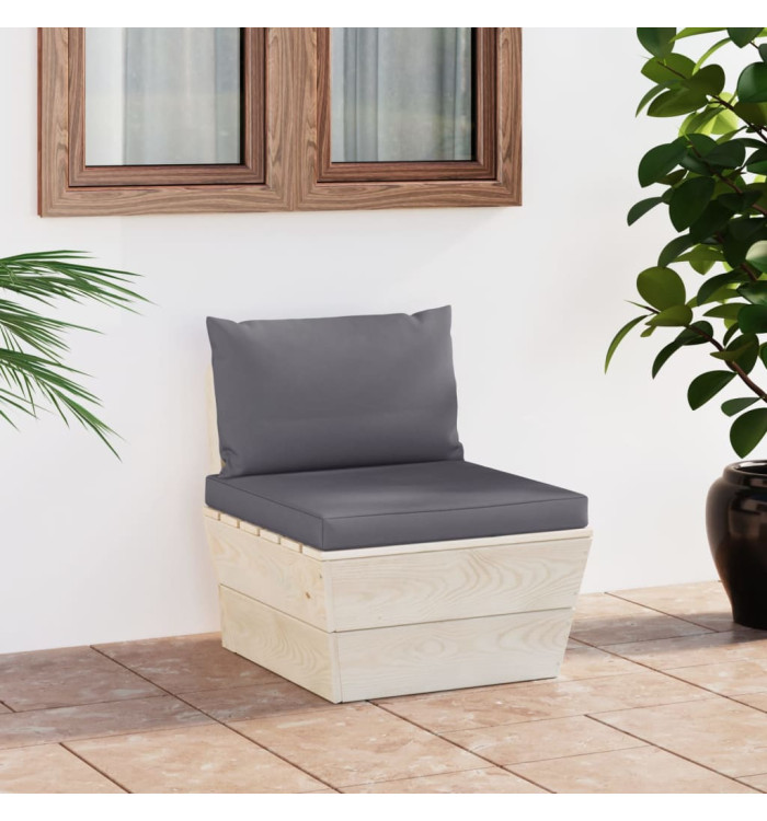 Canapé central palette de jardin avec coussins Épicéa imprégné | Mobilier & Déco