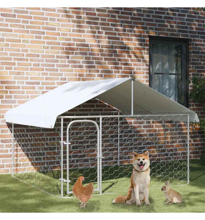 Chenil extérieur avec toit 200x200x150 cm | Mobilier & Déco