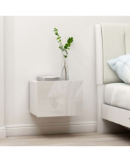 Tables de chevet 2pcs Blanc brillant 40x30x30cm Bois ingénierie | Mobilier & Déco