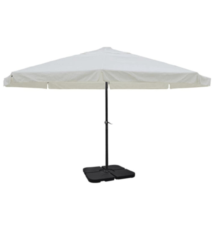 Parasol de jardin avec base portable aluminium blanc | Mobilier & Déco