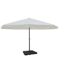 Parasol de jardin avec base portable aluminium blanc | Mobilier & Déco