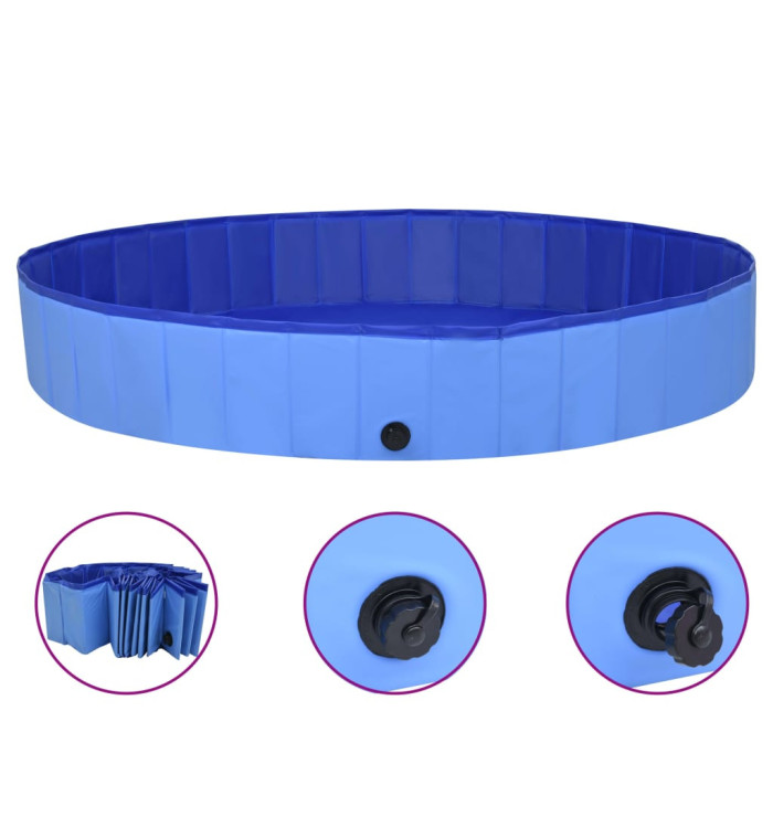 Piscine pliable pour chiens Bleu 200x30 cm PVC | Mobilier & Déco