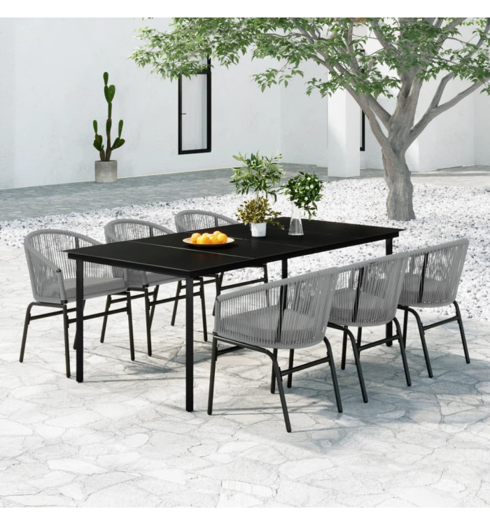 Ensemble à manger de jardin 7 pcs Gris | Mobilier & Déco