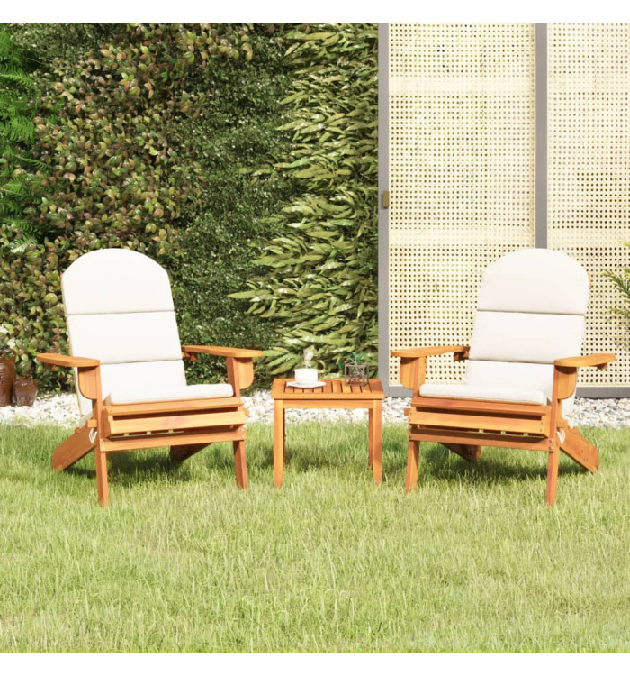 Ensemble de salon de jardin Adirondack 3 pcs bois acacia solide | Mobilier & Déco