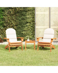 Ensemble de salon de jardin Adirondack 3 pcs bois acacia solide | Mobilier & Déco