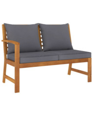 Banc de jardin 114,5 cm avec coussin gris foncé Bois d'acacia | Mobilier & Déco