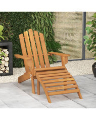 Chaise de jardin Adirondack et repose-pied Bois d'acacia massif | Mobilier & Déco