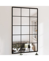 Miroir mural noir 100x60 cm métal | Mobilier & Déco