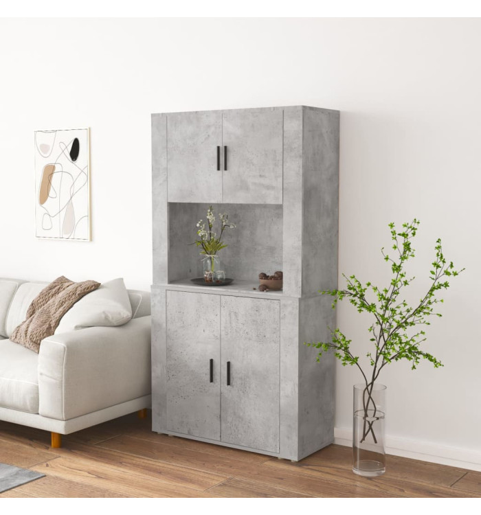 Buffet haut Gris béton Bois d'ingénierie | Mobilier & Déco