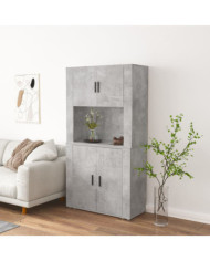 Buffet haut Gris béton Bois d'ingénierie | Mobilier & Déco