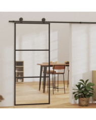 Porte coulissante et quincaillerie Verre et Aluminium 90x205 cm | Mobilier & Déco