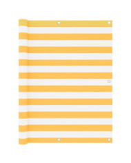 Écran de balcon Blanc et jaune 120x300 cm Tissu Oxford | Mobilier & Déco