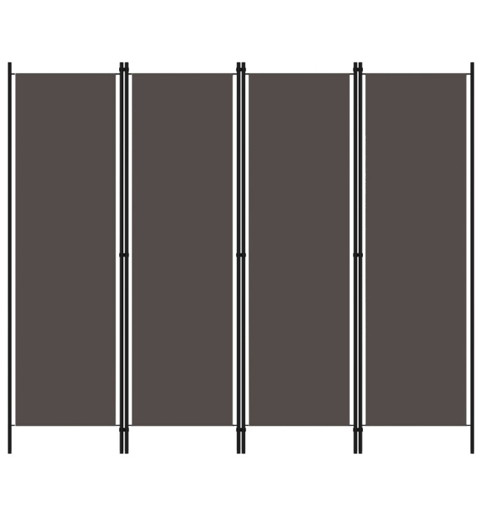 Cloison de séparation 4 panneaux Anthracite 200x180 cm | Mobilier & Déco