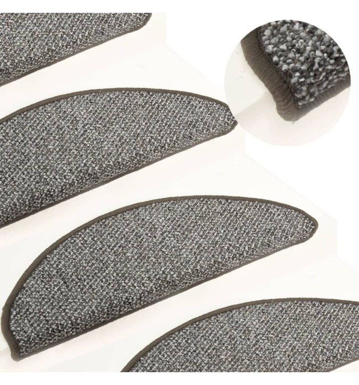 Tapis de marches d'escalier 15 pcs Anthracite 56x17x3 cm | Mobilier & Déco