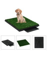 Tapis pour animaux avec plateau et gazon artificiel Vert | Mobilier & Déco