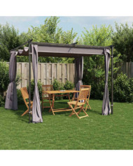 Tonnelle avec rideaux 3x3 m Anthracite Acier | Mobilier & Déco