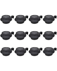 Lampes solaires à LED d'extérieur pour clôture 12 pcs Noir | Mobilier & Déco