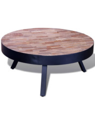 Table basse ronde Bois de teck recyclé | Mobilier & Déco
