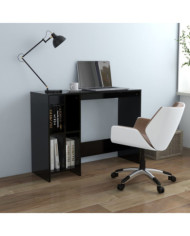 Bureau d'ordinateur portable noir bois d'ingénierie | Mobilier & Déco