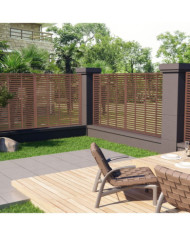 Clôture à persiennes WPC 180x180 cm Marron | Mobilier & Déco