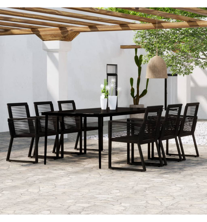 Ensemble à manger de jardin 7 pcs Noir | Mobilier & Déco