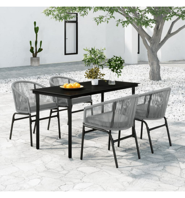 Ensemble à manger de jardin 5 pcs Gris | Mobilier & Déco