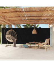 Auvent latéral rétractable de patio 180x600 cm Noir | Mobilier & Déco