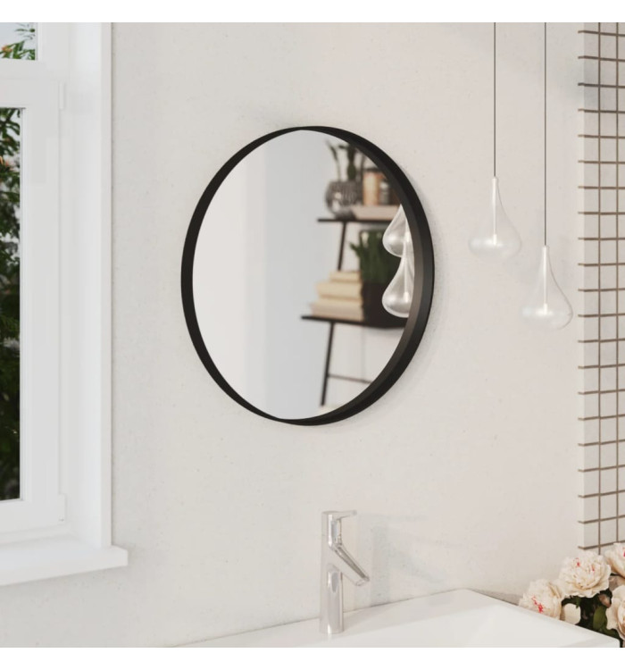 Miroir mural Noir 50 cm | Mobilier & Déco