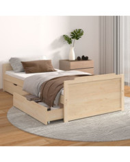Cadre de lit sans matelas bois de pin massif 90x200 cm | Mobilier & Déco