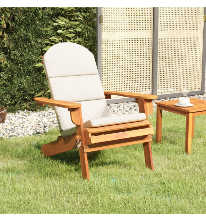 Chaise de jardin Adirondack avec coussins bois massif d'acacia | Mobilier & Déco