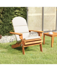 Chaise de jardin Adirondack avec coussins bois massif d'acacia | Mobilier & Déco