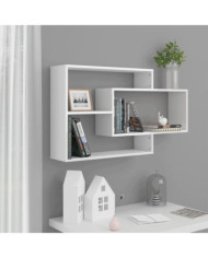 Étagères murales blanc brillant 104x20x58,5 cm bois ingénierie | Mobilier & Déco