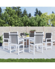 Coussins de chaise de jardin à dossier bas lot de 6 anthracite | Mobilier & Déco