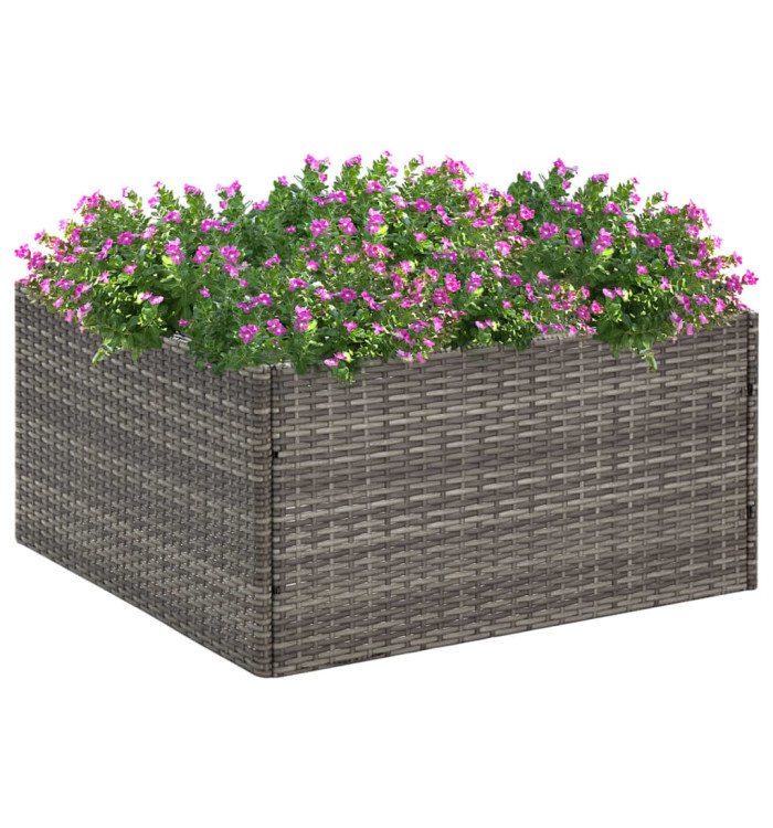 Jardinière Gris 80x80x40 cm Résine tressée | Mobilier & Déco