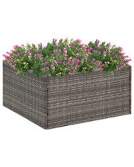 Jardinière Gris 80x80x40 cm Résine tressée | Mobilier & Déco