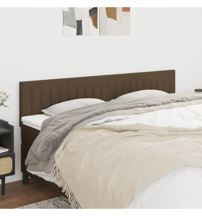 Têtes de lit 2 pcs Marron Foncé 100x5x78/88 cm Tissu | Mobilier & Déco