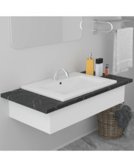 Lavabo encastré 61 x 39,5 x 18,5 cm Céramique Blanc | Mobilier & Déco