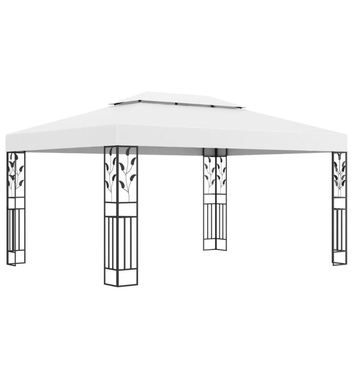 Tonnelle avec double toit 3x4 m Blanc | Mobilier & Déco