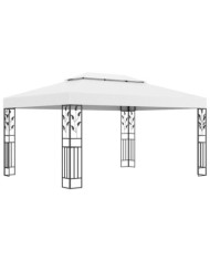 Tonnelle avec double toit 3x4 m Blanc | Mobilier & Déco