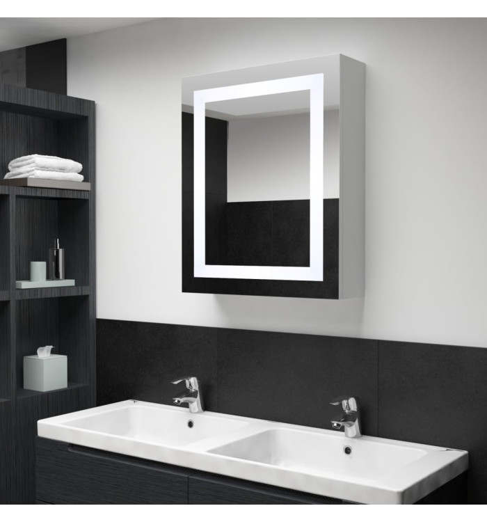 Armoire de salle de bain à miroir LED 50x13x70 cm | Mobilier & Déco