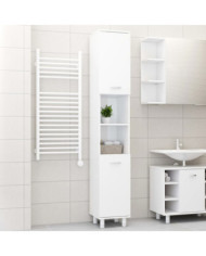 Armoire de salle de bain Blanc brillant Bois d'ingénierie | Mobilier & Déco