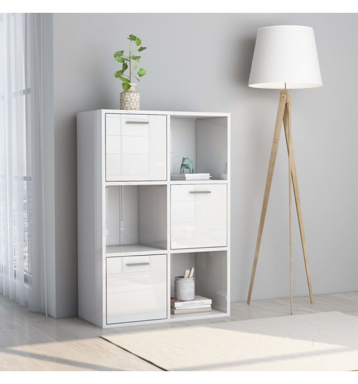 Armoire de rangement Blanc brillant Bois d’ingénierie | Mobilier & Déco