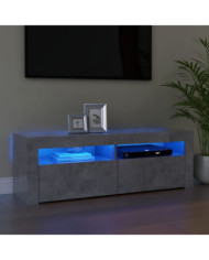 Meuble TV avec lumières LED gris béton 120x35x40 cm | Mobilier & Déco