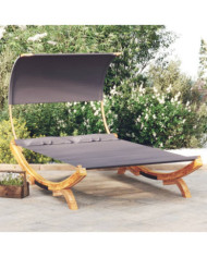 Lit repos et auvent 165x203x126 cm Bois courbé Anthracite | Mobilier & Déco