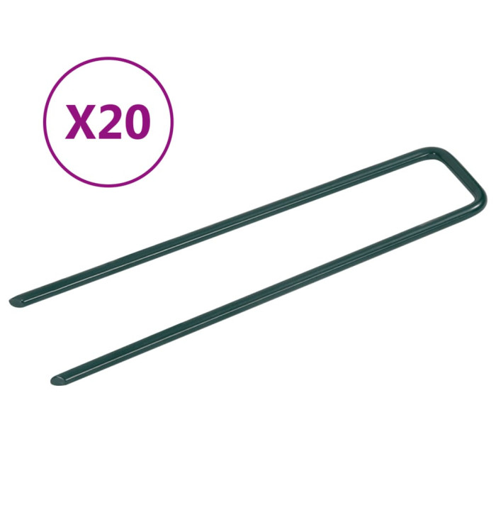 Clous pour gazon artificiel 20 pcs Forme de U Fer | Mobilier & Déco