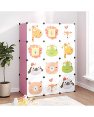 Armoire de rangement pour enfants avec 12 cubes Rose PP | Mobilier & Déco