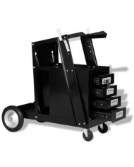 Chariot de soudage avec 4 tiroirs Noir | Mobilier & Déco